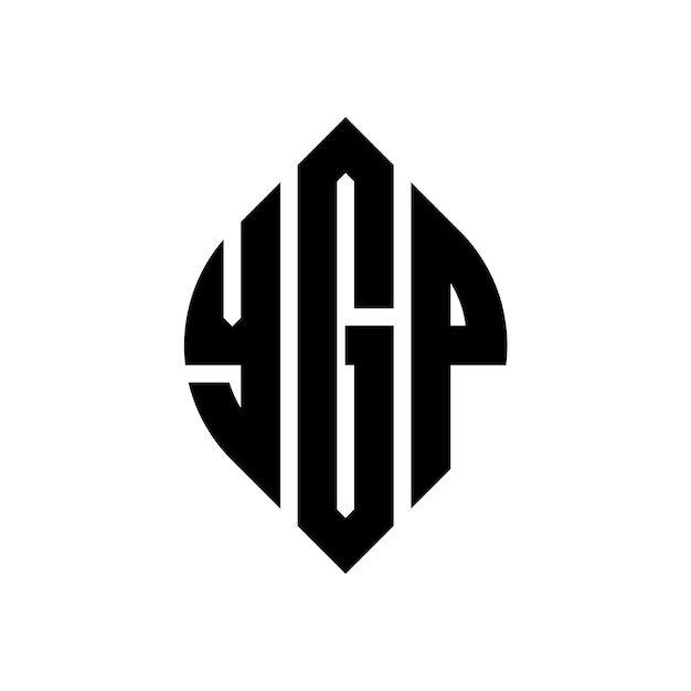 YGP circle letter logo design with circle and ellipse shape YGP ellipse letters with typographic style The three initials form a circle logo YGP Circle Emblem Abstract Monogram Letter Mark Vector
