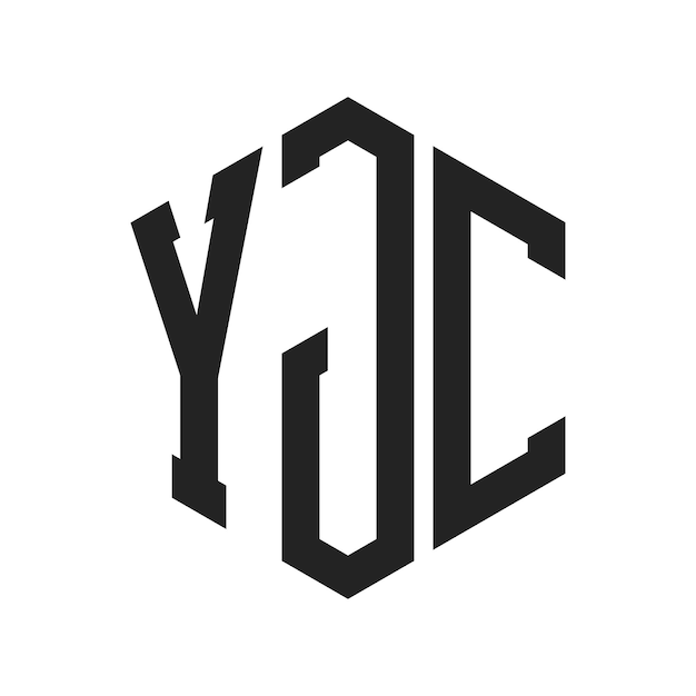 yjc logo design initial letter yjc monogram logo using hexagon shape