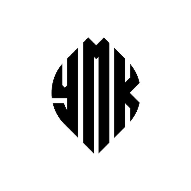 ymk circle letter logo design with circle and ellipse shape ymk ellipse letters with typographic style the three initials form a circle logo ymk circle emblem abstract monogram letter mark vector