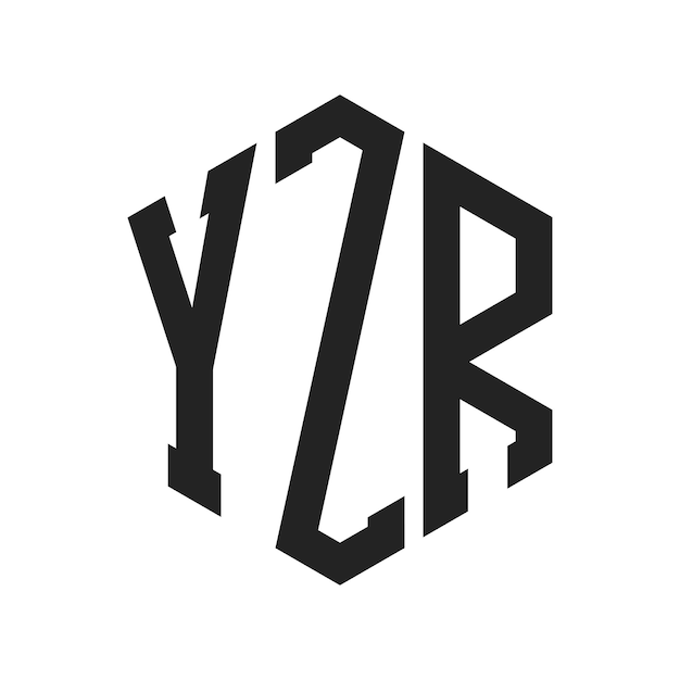 YZR Logo Design Initial Letter YZR Monogram Logo using Hexagon shape