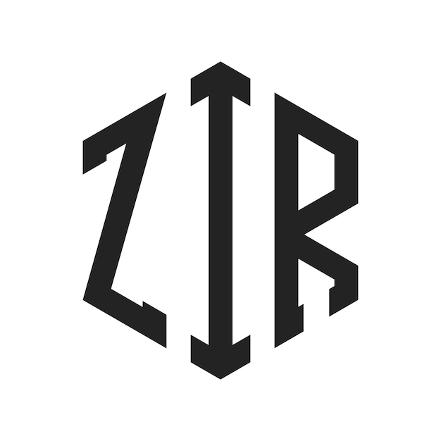 ZIR Logo Design Initial Letter ZIR Monogram Logo using Hexagon shape