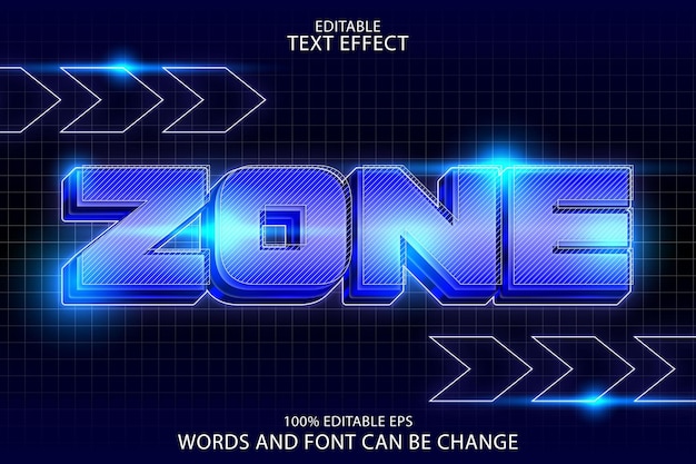 zone editable text effect emboss modern style