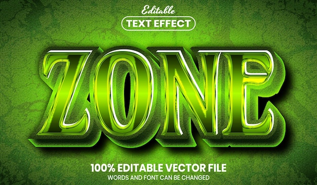 zone text, font style editable text effect