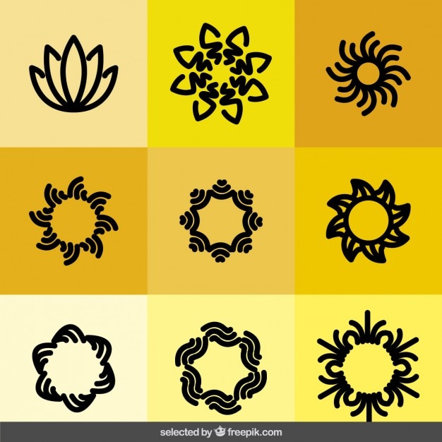 Vector gratuito 09 canciones de flores vectoriales