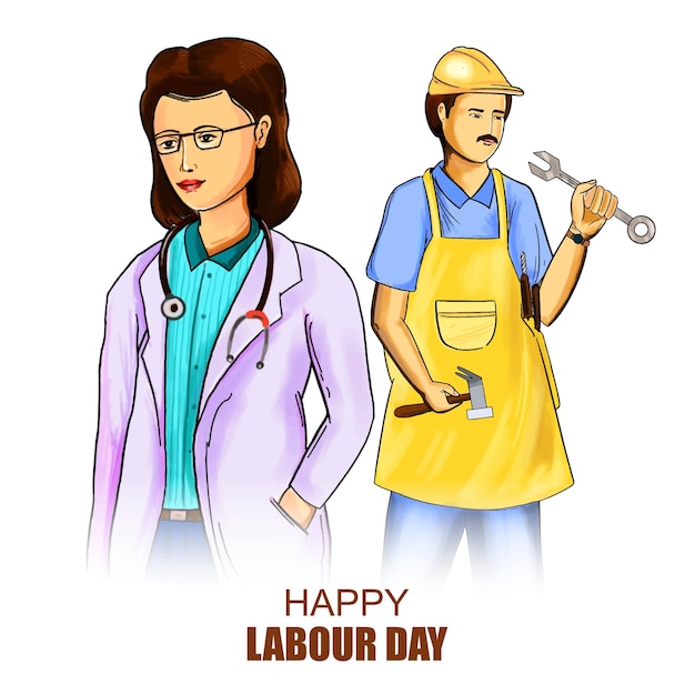 Vector gratuito 1 de mayo feliz día del trabajo su diseño de tarjeta del día internacional de los trabajadores