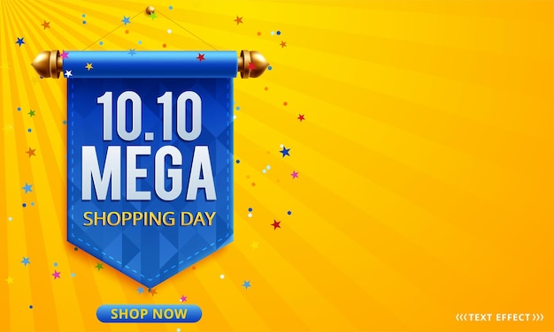 10.10 banner de venta de día de compras en línea