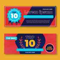 Vector gratuito los 10 mejores banners de calificación