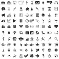 Vector gratuito 100 iconos universales