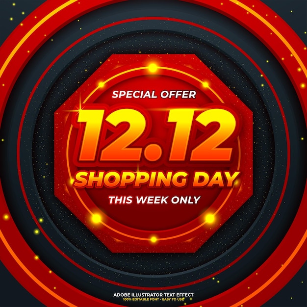 12.12 cartel de venta de compras en línea o diseño de volante.