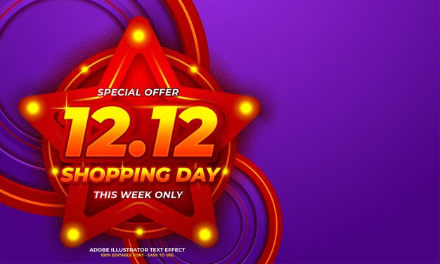 12.12 cartel de venta de compras en línea o diseño de volante.