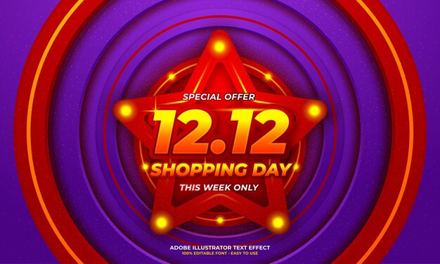 12.12 cartel de venta de compras en línea o diseño de volante.