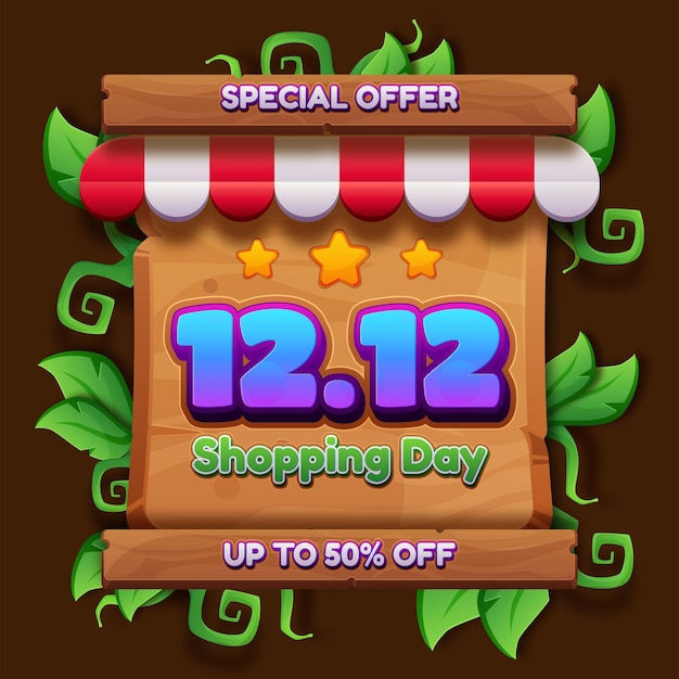 12.12 diseño de plantilla de banner de venta flash de día de compras