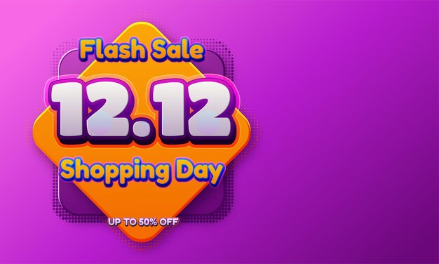 12.12 diseño de plantilla de banner de venta flash de día de compras
