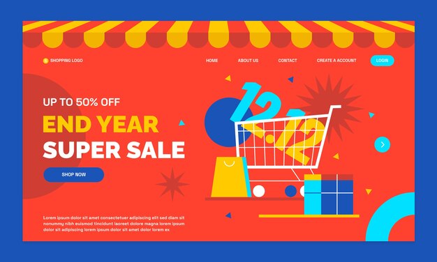 12.12 plantilla de página de destino de ventas del día de compras