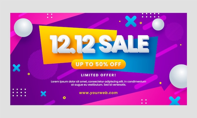 12.12 plantilla de promoción de redes sociales de ventas del día de compras