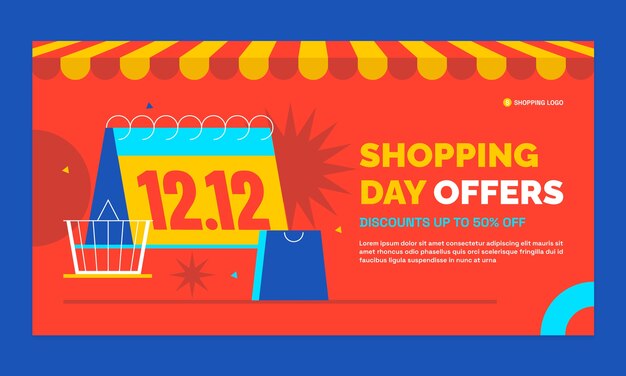 12.12 plantilla de promoción de redes sociales de ventas del día de compras