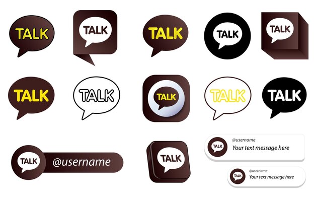 14 paquete de iconos de redes sociales de Kakao Talk