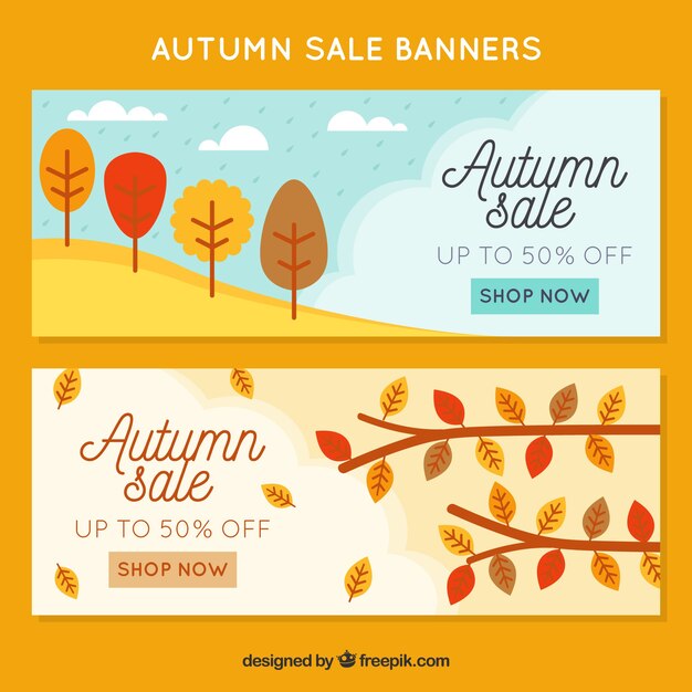 2 lindos banners promocionales para otoño