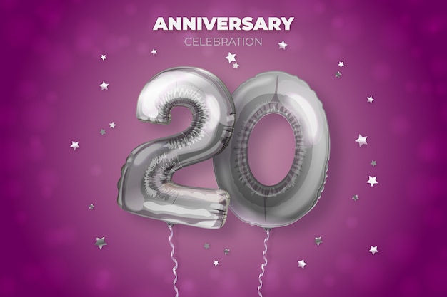 20 aniversario o cumpleaños realista