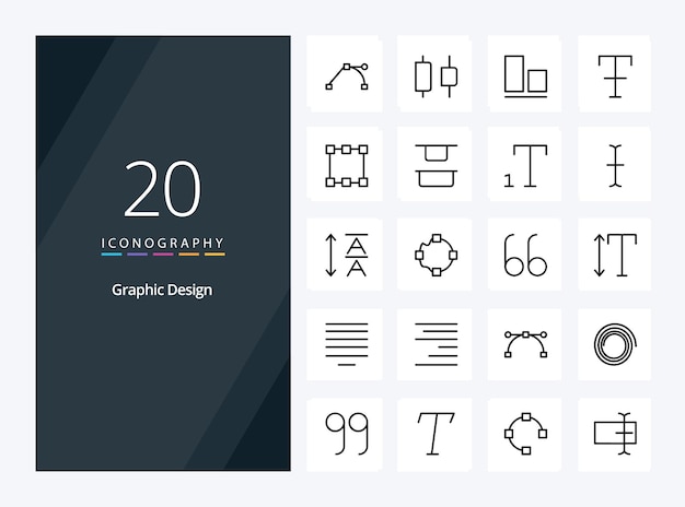 Vector gratuito 20 icono de esquema de diseño para presentación