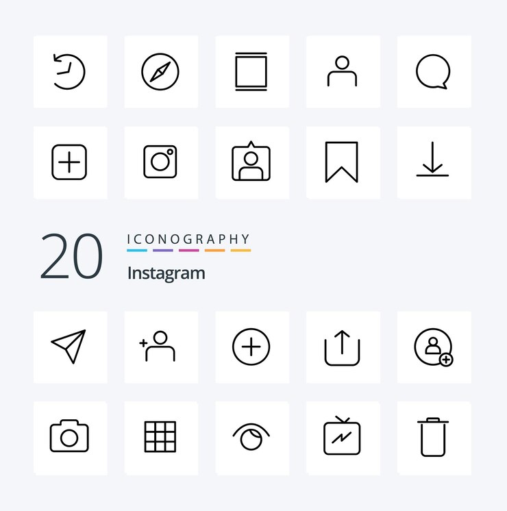 20 Instagram Line icon Pack como imagen instagram contacto twitter agregar