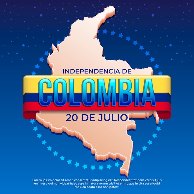 20 de julio ilustración degradado