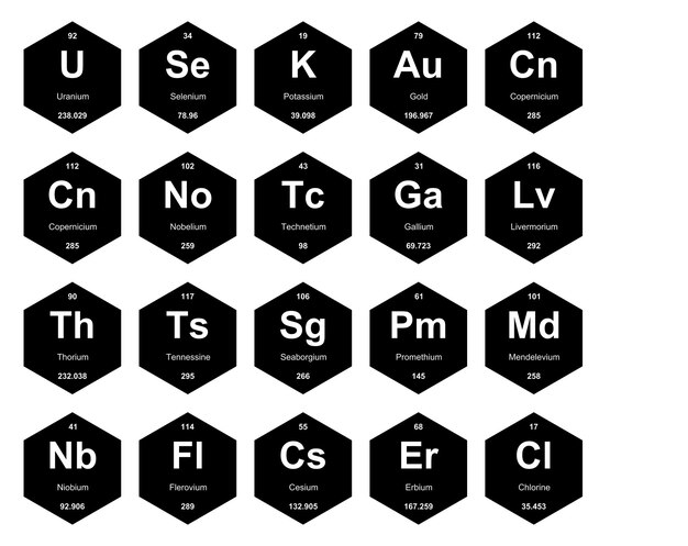 20 Tabla preiodica de los elementos Icon Pack Design