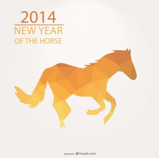 2014 año del caballo diseño de triángulos amarillos