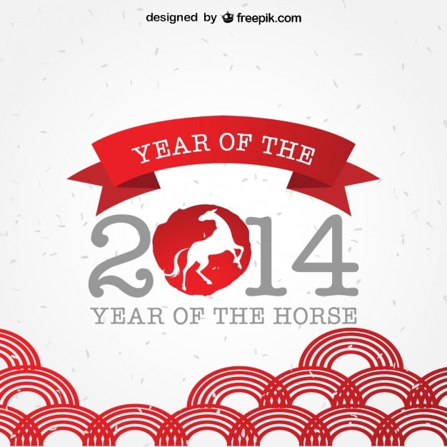 2014 año del caballo en vector gratis