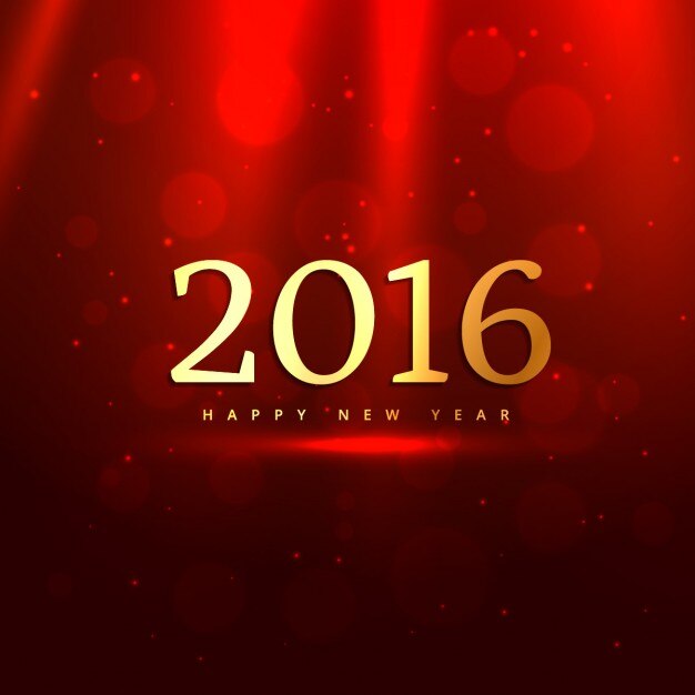 2016 dorado en el fondo bokeh rojo