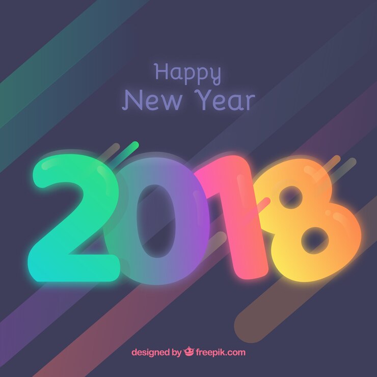 Vector gratuito 2018 año nuevo fondo