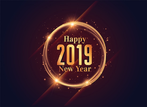 2019 feliz año nuevo diseño de fondo brillante
