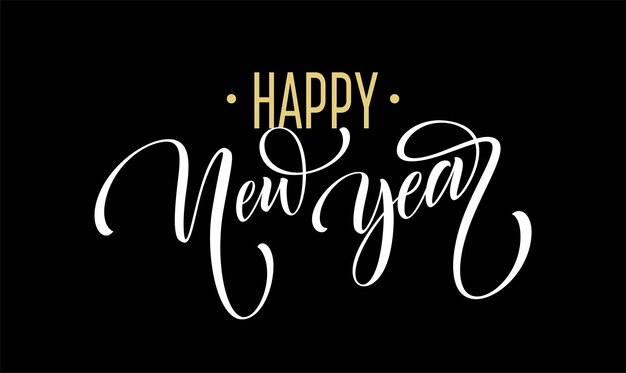 2019 feliz año nuevo. Hermosas letras manuscritas de pincel moderno, caligrafía. Ilustración de vector EPS10