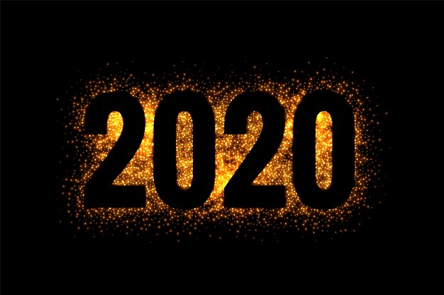 2020 año nuevo en estilo brillo y brillo