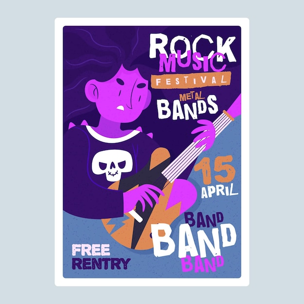 Vector gratuito 2021 cartel ilustrado del festival de música