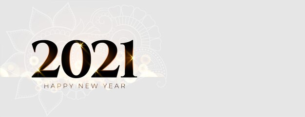 2021 elegante banner de feliz año nuevo con espacio de texto