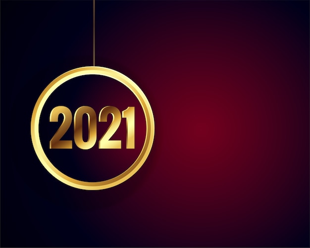 2021 tarjeta de feliz año nuevo dorado brillante con espacio de texto