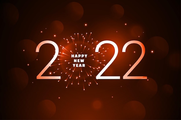 2022 desea un saludo con fuegos artificiales para el año nuevo.