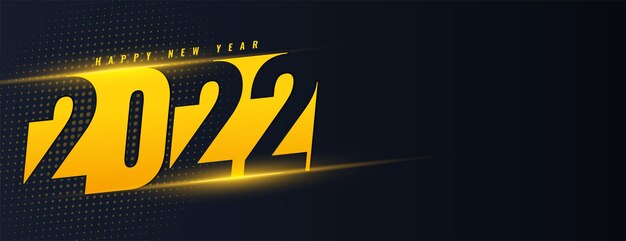 2022 feliz año nuevo diseño de banner dorado