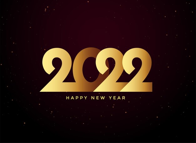 2022 feliz año nuevo dorado diseño de fondo de estilo 3d