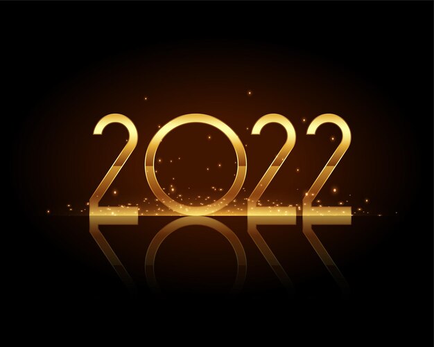 2022 feliz año nuevo saludo dorado brillante celebración