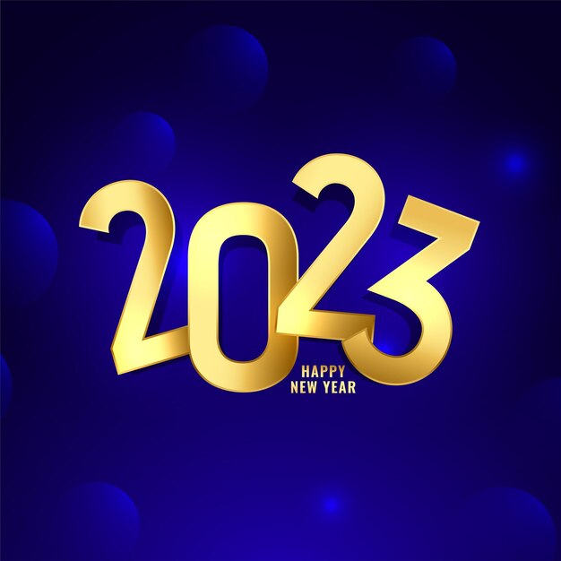 2023 efecto de texto en dorado para la ilustración de vector de banner de festival de año nuevo