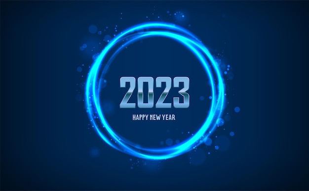 Vector gratuito 2023 estilo portal círculo redondo con destellos y brillo en la oscuridad.