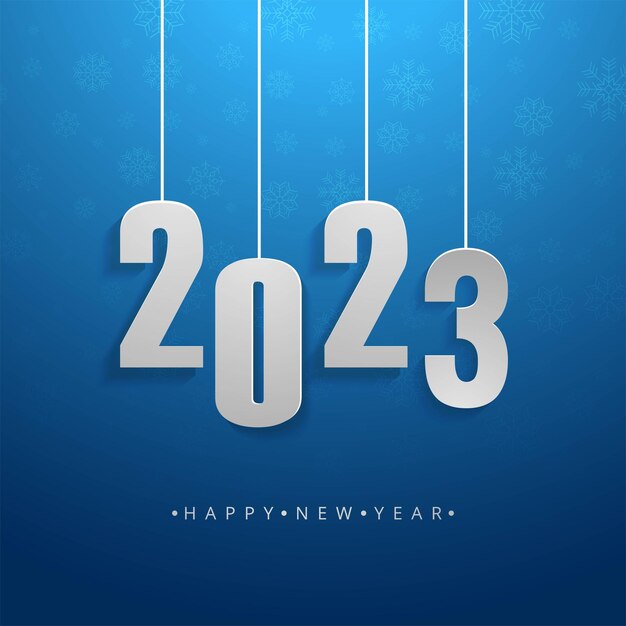 2023 feliz año nuevo diseño de tarjeta de vacaciones de fondo