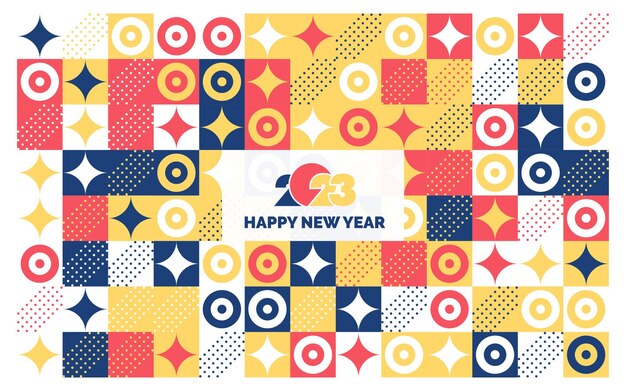 2023 feliz año nuevo fondo geométrico ilustración vectorial