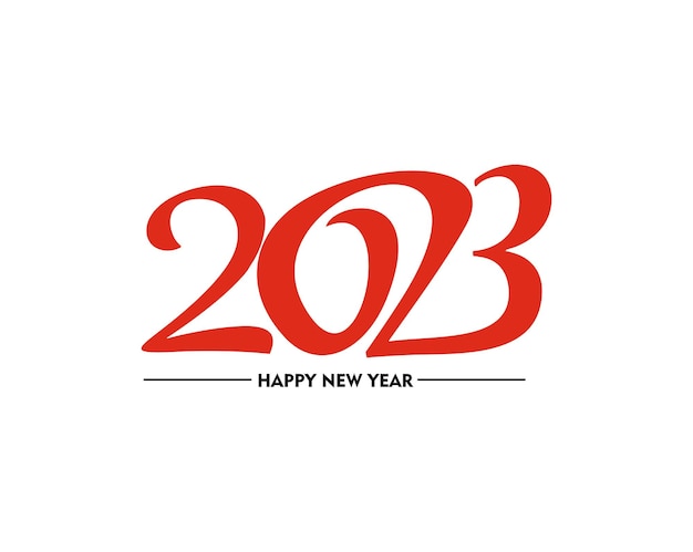 2023 Feliz Año Nuevo Texto Tipografía Diseño Patrón Ilustración vectorial