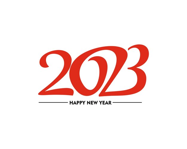 2023 Feliz Año Nuevo Texto Tipografía Diseño Patrón Ilustración vectorial