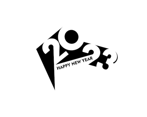 2023 Feliz Año Nuevo Texto Tipografía Diseño Patrón Ilustración vectorial