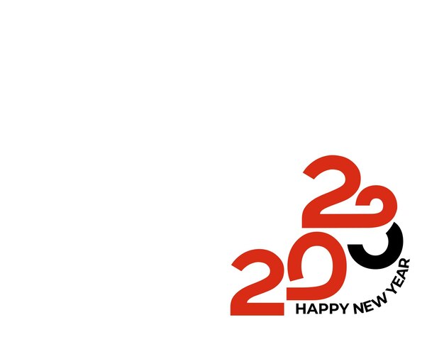 2023 Feliz Año Nuevo Texto Tipografía Diseño Patrón Ilustración vectorial
