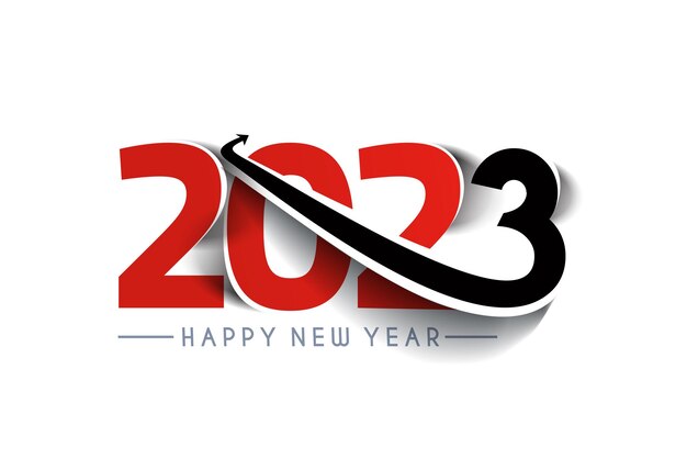 2023 Feliz Año Nuevo Texto Tipografía Diseño Patrón Ilustración vectorial